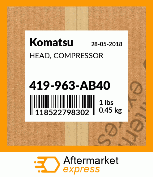 Spare part 419-963-AB40 + HEAD, COMPRESSOR