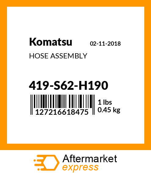 Spare part 419-S62-H190 + HOSE ASSEMBLY