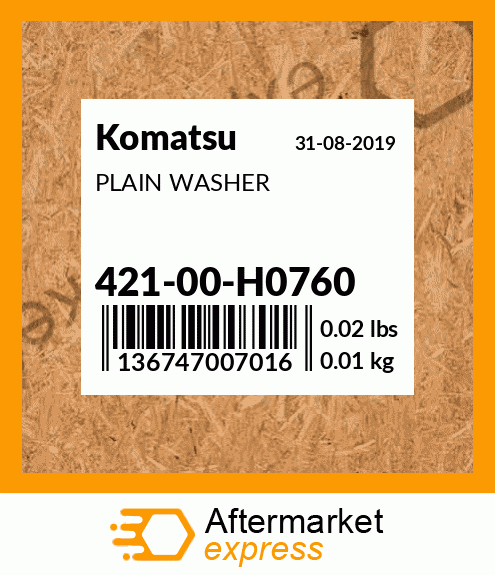 Spare part 42100H0760 + PLAIN WASHER