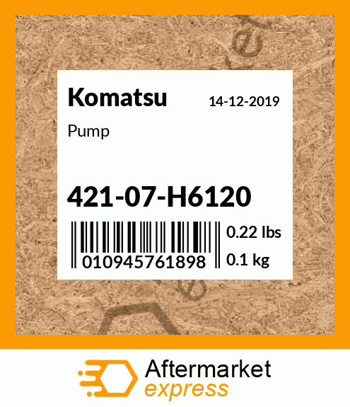 Spare part 421-07-H6120 + Pump