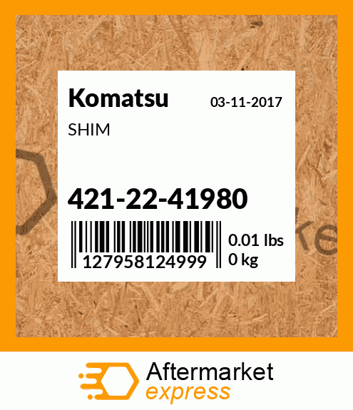 Details about   NEW OEM Genuine Komatsu 421-22-32480 Shim FREE SHIPPING 