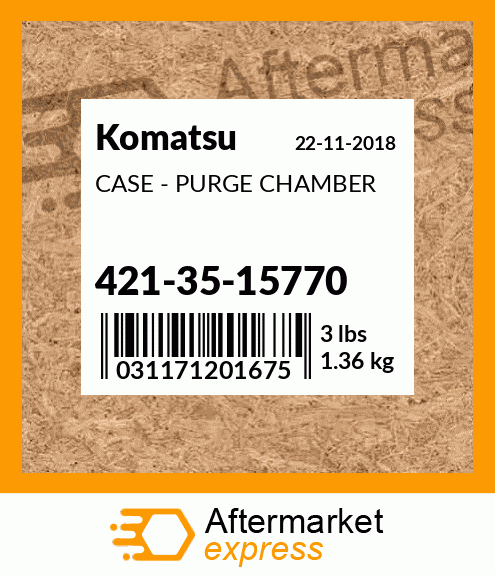 Spare part 421-35-15770 + CASE - PURGE CHAMBER