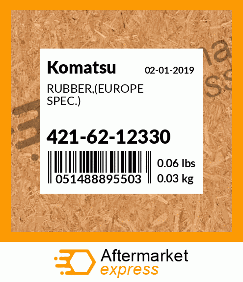 Spare part 421-62-12330 + RUBBER,(EUROPE SPEC.)