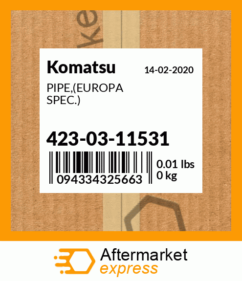 Spare part 423-03-11531 + PIPE,(EUROPA SPEC.)