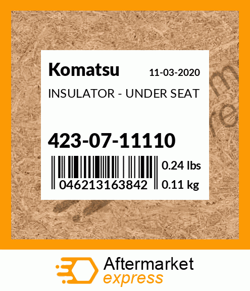 Spare part 423-07-11110 + INSULATOR - UNDER SEAT