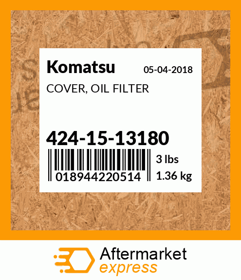 Spare part 424-15-13180 + COVER, OIL FILTER