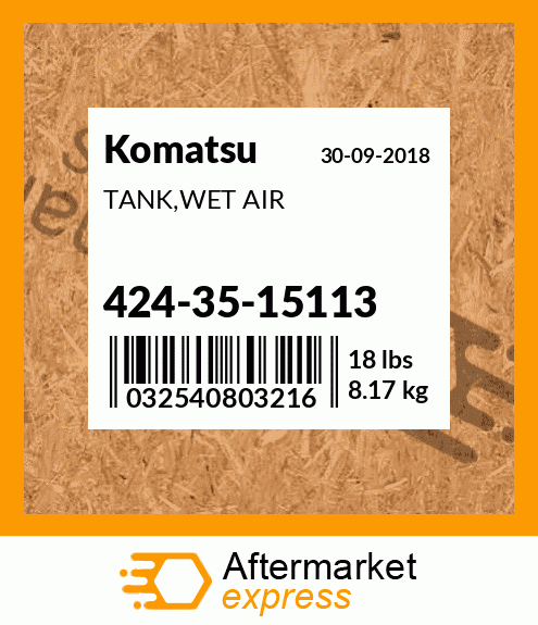 Spare part 424-35-15113 + TANK,WET AIR