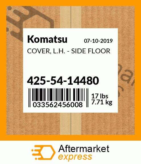 Spare part 425-54-14480 + COVER, L.H. - SIDE FLOOR