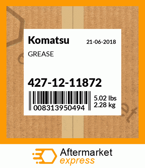 427-12-11872 - GREASE fits Komatsu | Price: $490.66