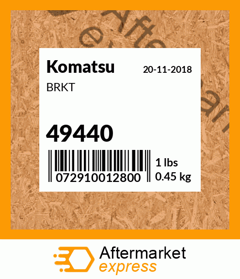 49440 - BRKT fits Komatsu | Price: $0.62