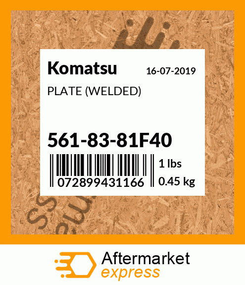 Spare part 561-83-81F40 + PLATE (WELDED)