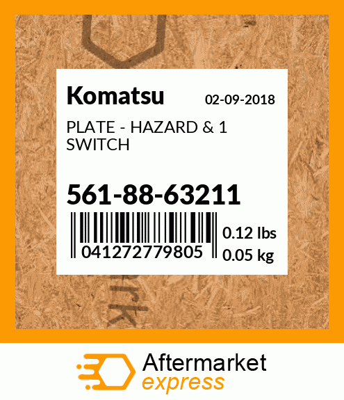 Spare part 561-88-63211 + PLATE - HAZARD & 1 SWITCH