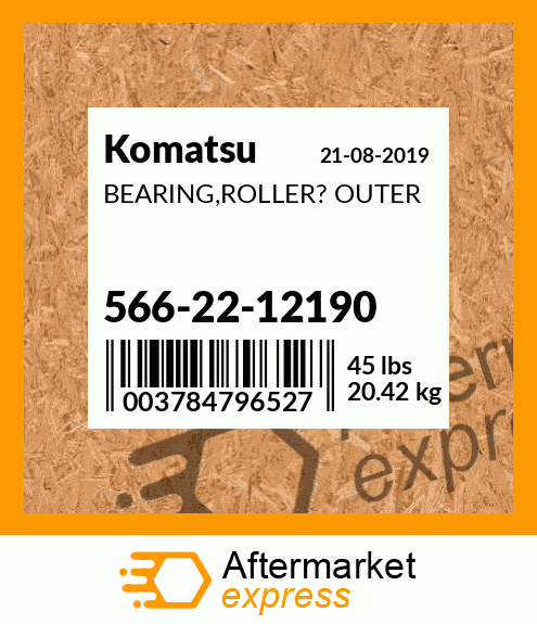 Spare part 566-22-12190 + BEARING,ROLLER? OUTER