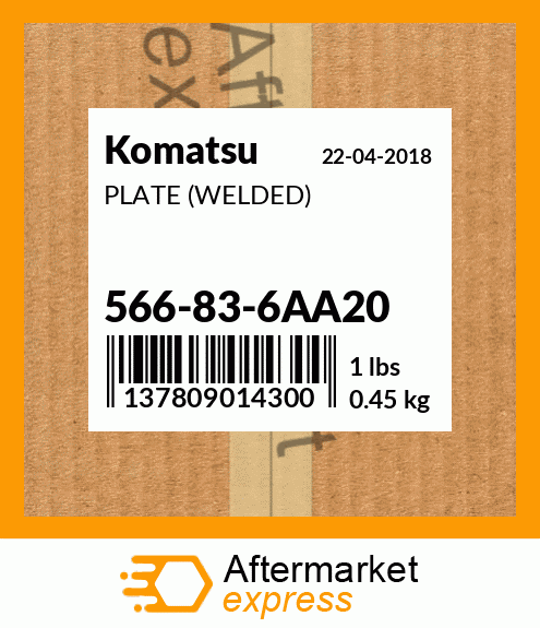 Spare part 566-83-6AA20 + PLATE (WELDED)