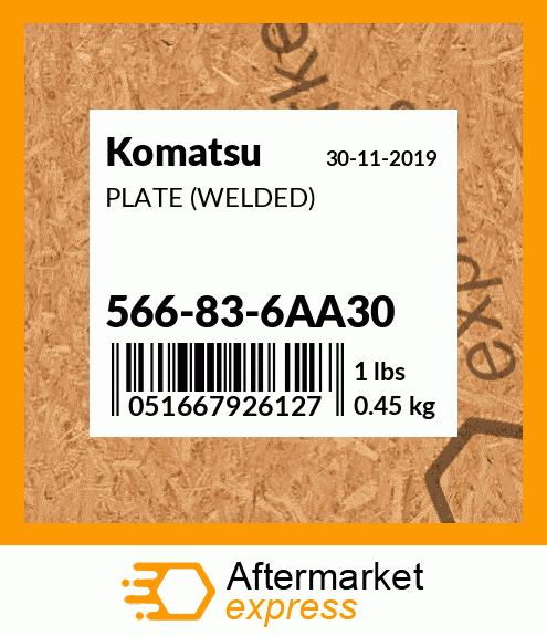 Spare part 566-83-6AA30 + PLATE (WELDED)