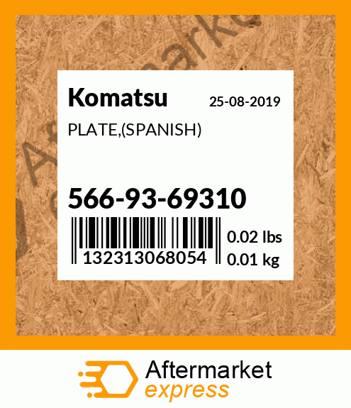 PLATE,(SPANISH) 566-93-69310