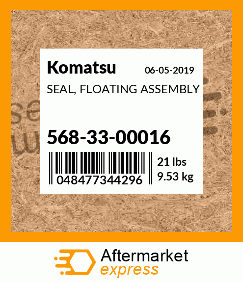 SEAL, FLOATING ASSEMBLY 568-33-00016