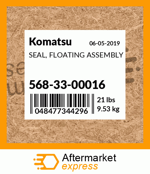 Spare part 568-33-00016 + SEAL, FLOATING ASSEMBLY