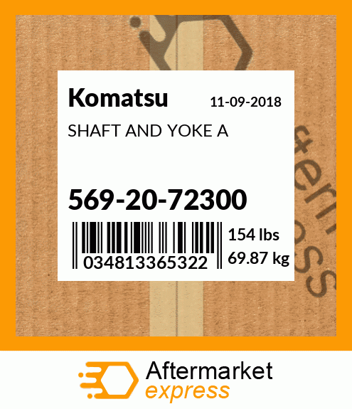 SHAFT AND YOKE A 569-20-72300