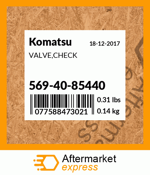 VALVE,CHECK 569-40-85440
