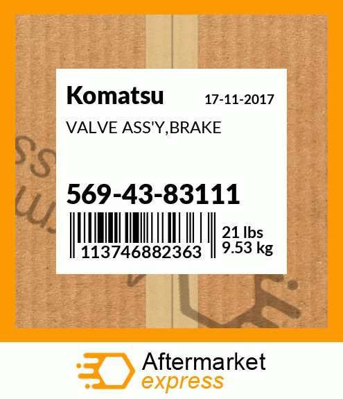 VALVE ASS'Y,BRAKE 569-43-83111
