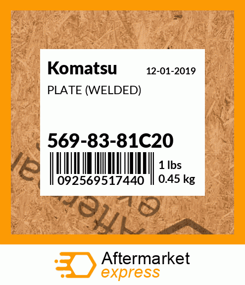 Spare part 569-83-81C20 + PLATE (WELDED)