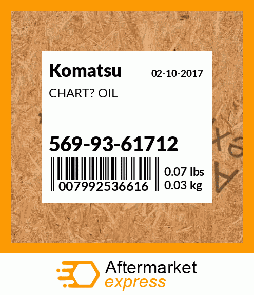 Spare part 569-93-61712 + CHART? OIL