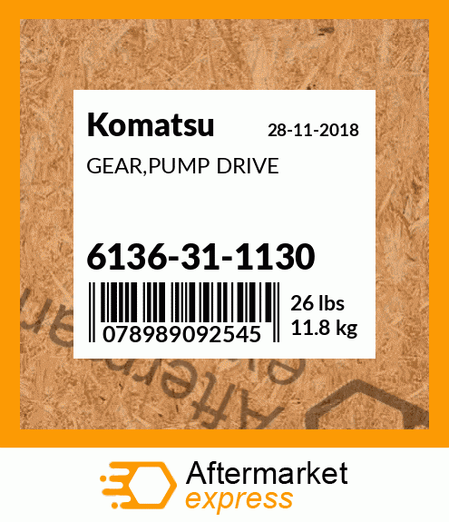 Spare part 6136-31-1130 + GEAR,PUMP DRIVE