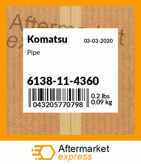 Spare part 6138-11-4360 + Pipe