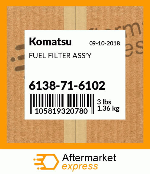 Spare part 6138-71-6102 + FUEL FILTER ASS'Y