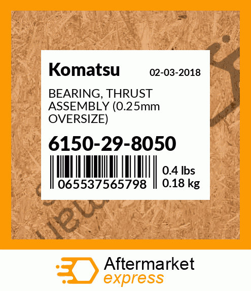 Spare part 6150298050 + BEARING, THRUST ASSEMBLY (0.25mm OVERSIZE)