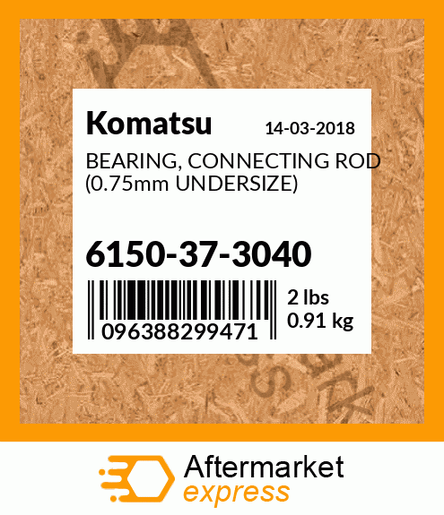 Spare part 6150373040 + BEARING, CONNECTING ROD (0.75mm UNDERSIZE)