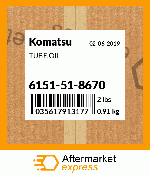 Spare part 6151-51-8670 + TUBE,OIL