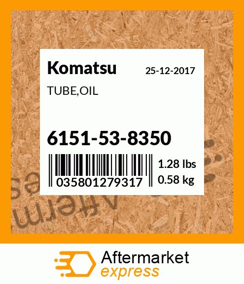 Spare part 6151-53-8350 + TUBE,OIL