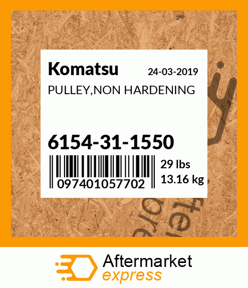 Spare part 6154-31-1550 + PULLEY,NON HARDENING