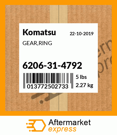 Spare part 6206-31-4792 + GEAR,RING