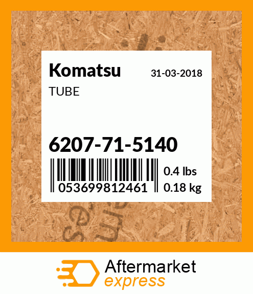 6207-71-5410 - TUBE fits Komatsu | Price: $50.98