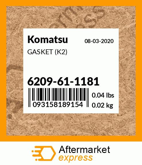 Spare part 6209-61-1181 + GASKET (K2)