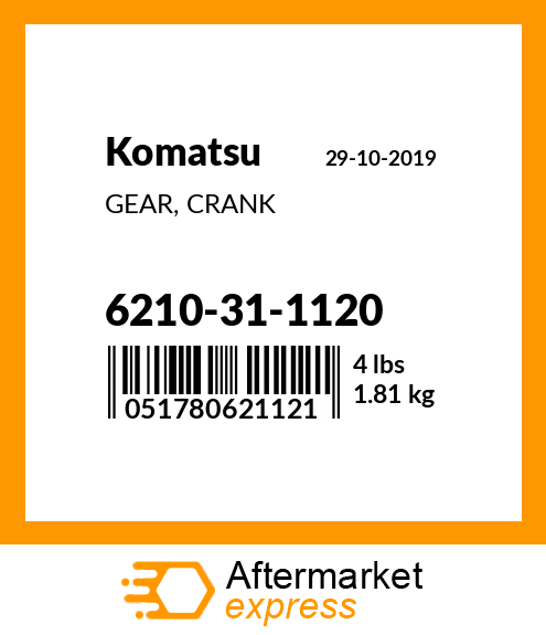 Spare part 6210-31-1120 + GEAR, CRANK