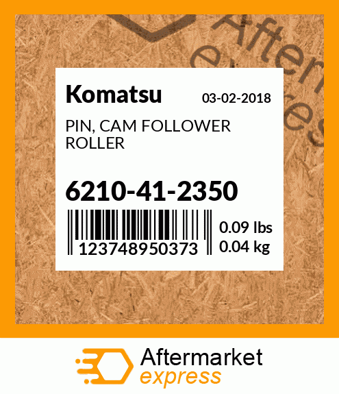 Spare part 6210-41-2350 + PIN, CAM FOLLOWER ROLLER