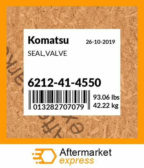 Spare part 6212-41-4550 + SEAL,VALVE