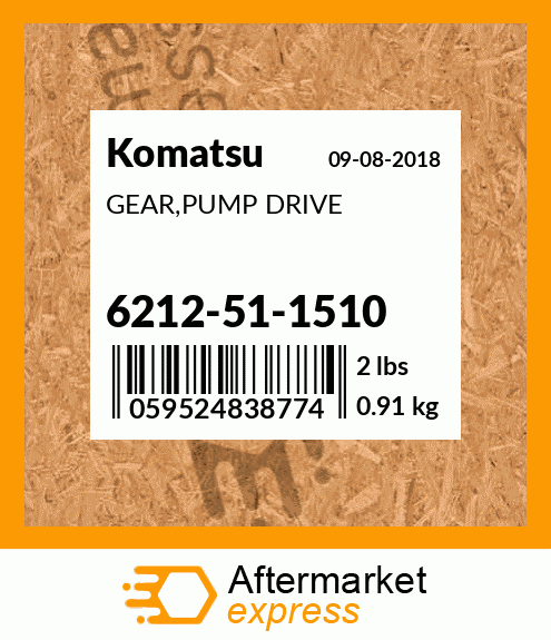 Spare part 6212511510 + GEAR,PUMP DRIVE