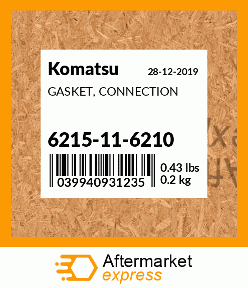 Spare part 6215-11-6210 + GASKET, CONNECTION