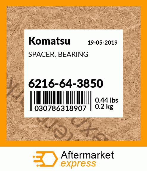 Spare part 6216-64-3850 + SPACER, BEARING