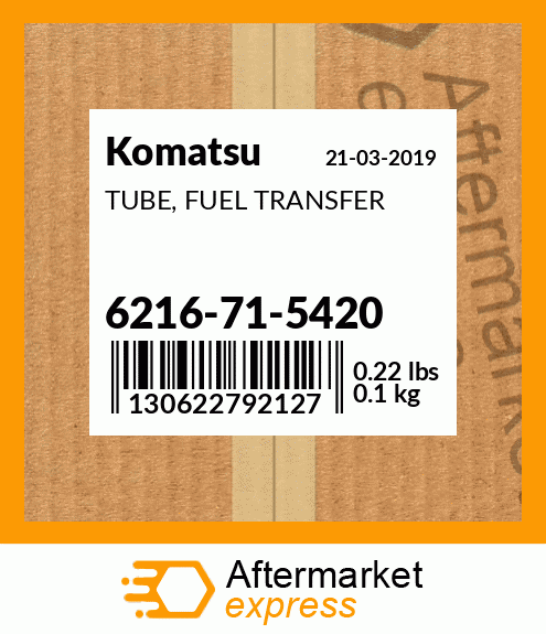 Spare part 6216-71-5420 + TUBE, FUEL TRANSFER