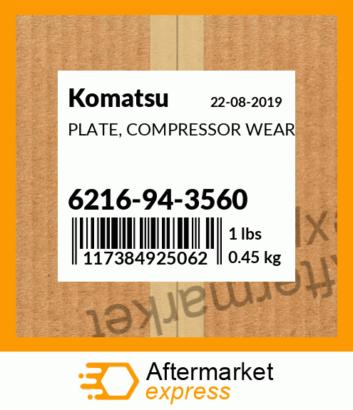 Spare part 6216-94-3560 + PLATE, COMPRESSOR WEAR