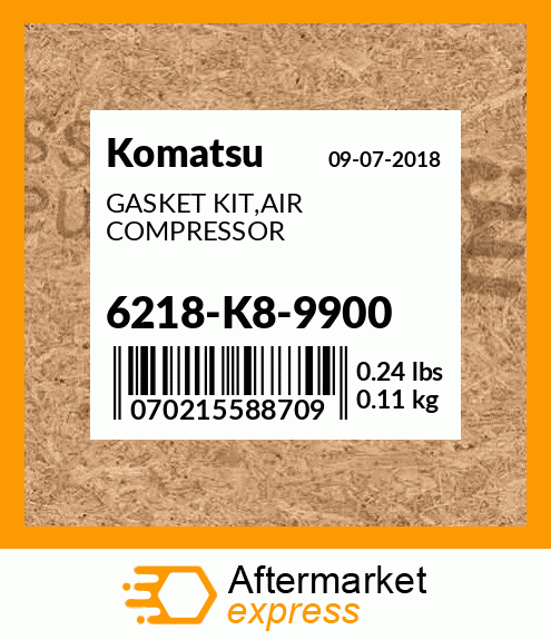 Spare part 6218-K8-9900 + GASKET KIT,AIR COMPRESSOR