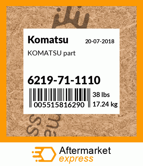 KOMATSU part 6219-71-1110