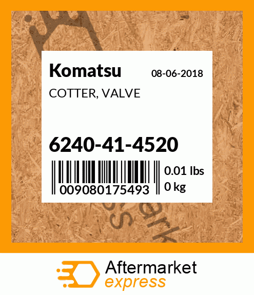 Spare part 6240-41-4520 + COTTER, VALVE