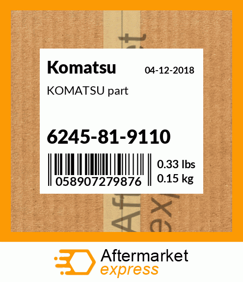 KOMATSU part 6245-81-9110